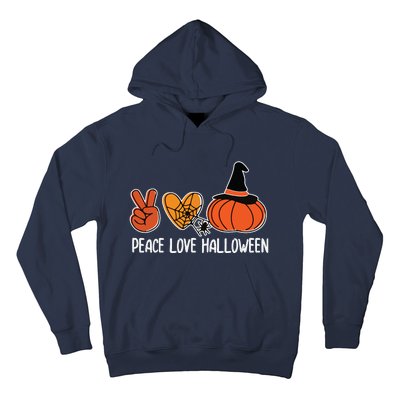 Peace Love Halloween Lazy Halloween Costume Cool Pumpkin Hoodie