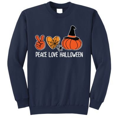 Peace Love Halloween Lazy Halloween Costume Cool Pumpkin Sweatshirt