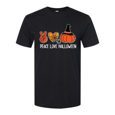 Peace Love Halloween Lazy Halloween Costume Cool Pumpkin Softstyle CVC T-Shirt