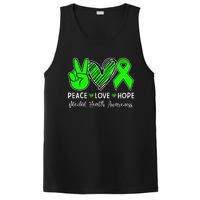 Peace Love Hope Mental Health Awareness Month Green Ribbon PosiCharge Competitor Tank