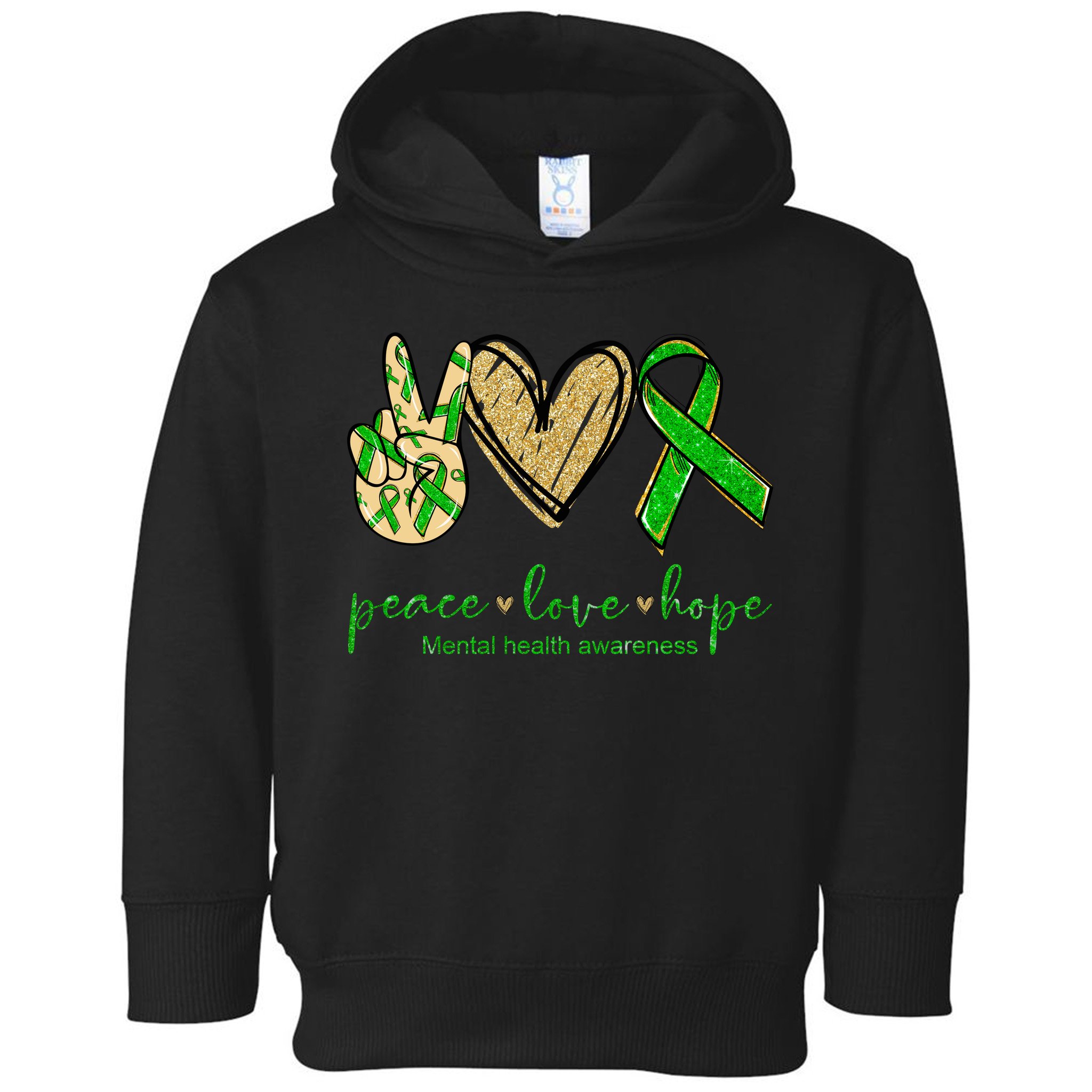 Peace Love Hope Mental Health Awareness Toddler Hoodie