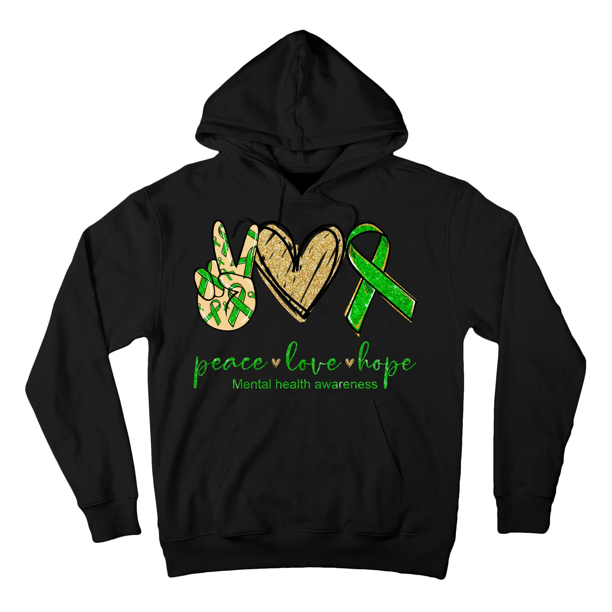 Peace Love Hope Mental Health Awareness Tall Hoodie