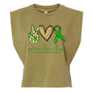 Peace Love Hope Mental Health Awareness Garment-Dyed Women's Muscle Tee