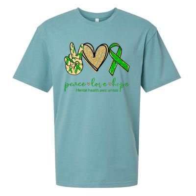 Peace Love Hope Mental Health Awareness Sueded Cloud Jersey T-Shirt