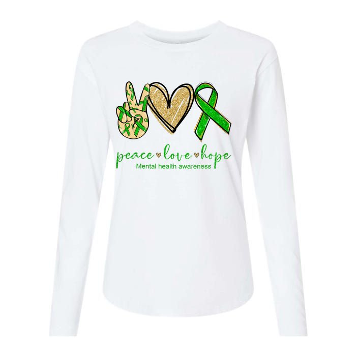 Peace Love Hope Mental Health Awareness Womens Cotton Relaxed Long Sleeve T-Shirt