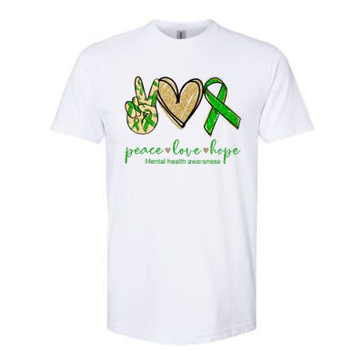 Peace Love Hope Mental Health Awareness Softstyle® CVC T-Shirt