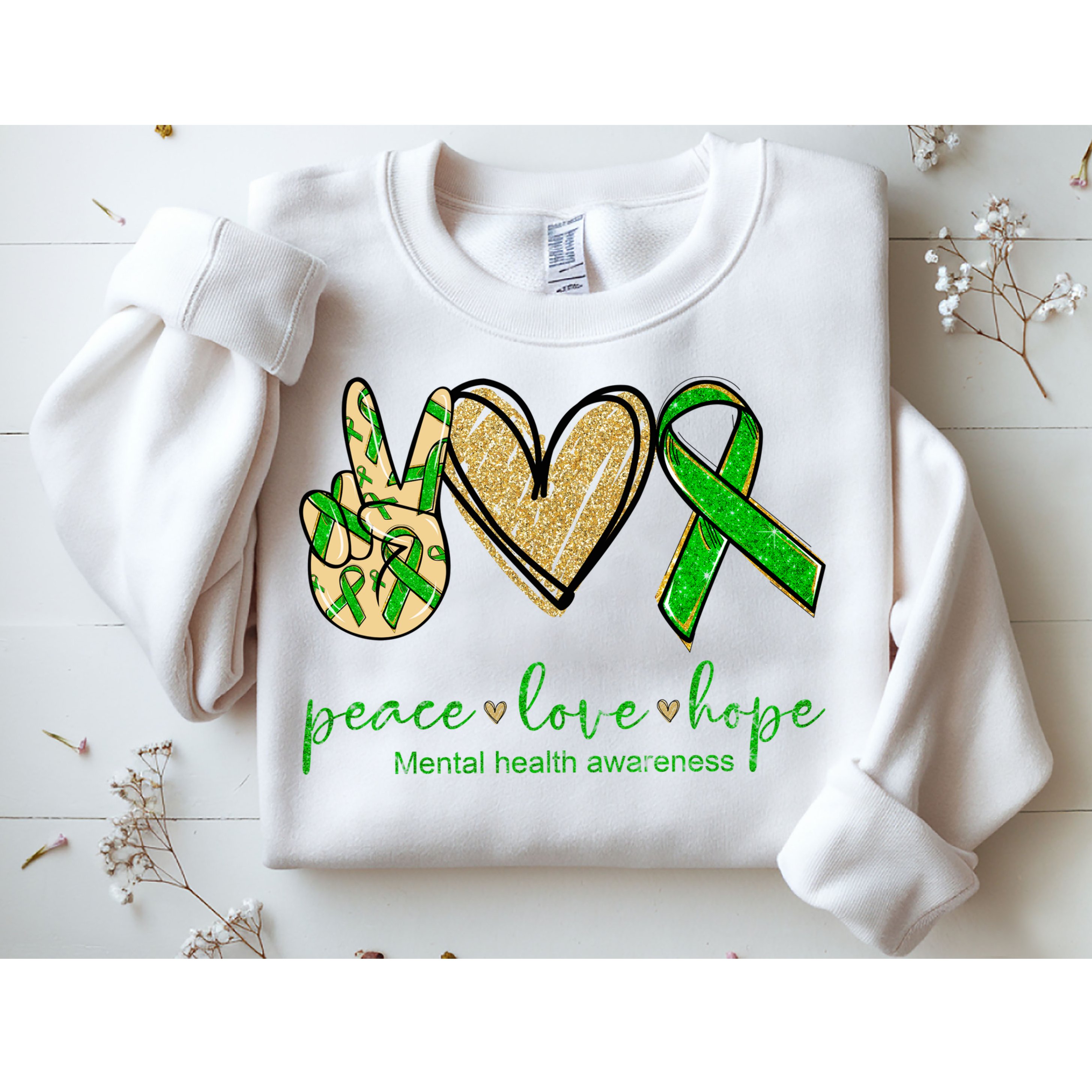 Peace Love Hope Mental Health Awareness Sweatshirt