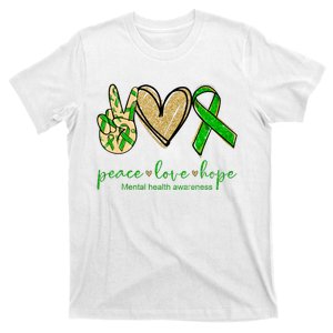 Peace Love Hope Mental Health Awareness T-Shirt