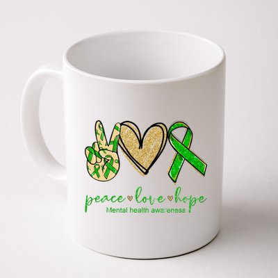 Peace Love Hope Mental Health Awareness Mug