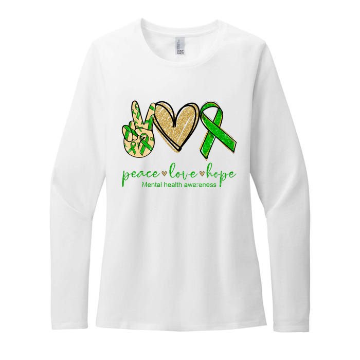 Peace Love Hope Mental Health Awareness Womens CVC Long Sleeve Shirt