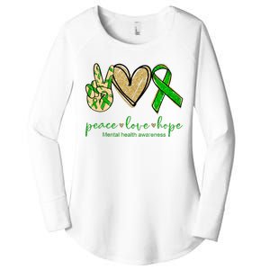 Peace Love Hope Mental Health Awareness Women's Perfect Tri Tunic Long Sleeve Shirt