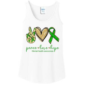 Peace Love Hope Mental Health Awareness Ladies Essential Tank