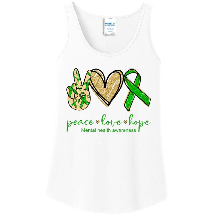 Peace Love Hope Mental Health Awareness Ladies Essential Tank