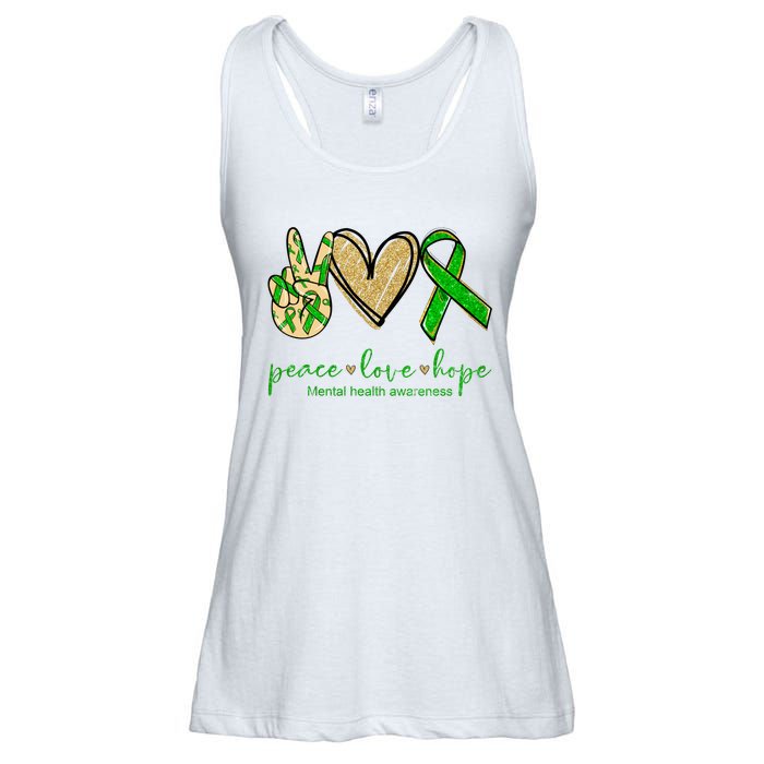 Peace Love Hope Mental Health Awareness Ladies Essential Flowy Tank