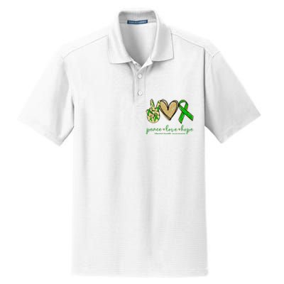 Peace Love Hope Mental Health Awareness Dry Zone Grid Polo