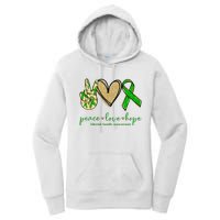 Peace Love Hope Mental Health Awareness Women's Pullover Hoodie