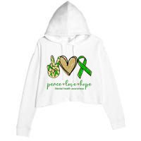 Peace Love Hope Mental Health Awareness Crop Fleece Hoodie