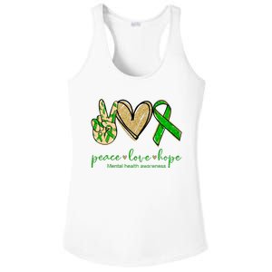 Peace Love Hope Mental Health Awareness Ladies PosiCharge Competitor Racerback Tank