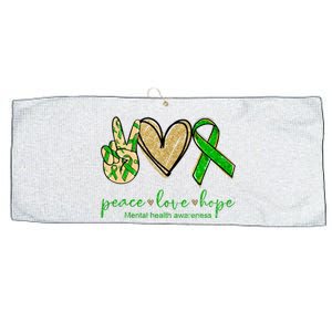 Peace Love Hope Mental Health Awareness Large Microfiber Waffle Golf Towel