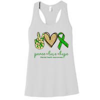 Peace Love Hope Mental Health Awareness Women's Racerback Tank