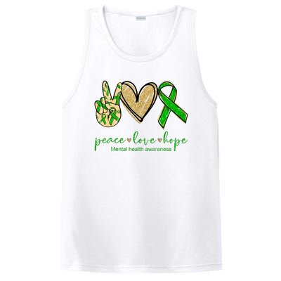 Peace Love Hope Mental Health Awareness PosiCharge Competitor Tank