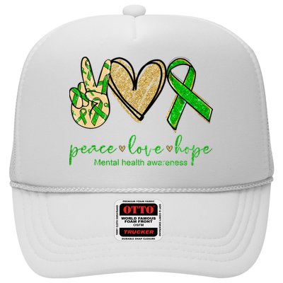 Peace Love Hope Mental Health Awareness Trucker Hat