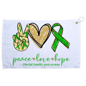 Peace Love Hope Mental Health Awareness Grommeted Golf Towel