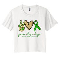 Peace Love Hope Mental Health Awareness Women's Crop Top Tee