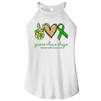 Peace Love Hope Mental Health Awareness Women's Perfect Tri Rocker Tank