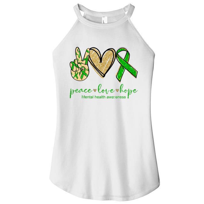 Peace Love Hope Mental Health Awareness Women's Perfect Tri Rocker Tank