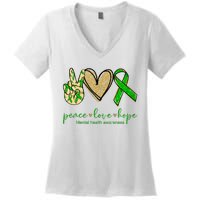 Peace Love Hope Mental Health Awareness Women's V-Neck T-Shirt