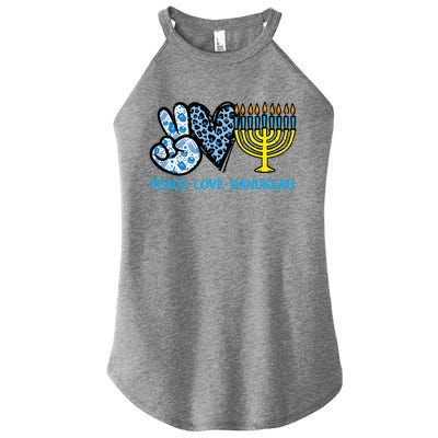 Peace Love Hanukkah Chanukah Menorah Jewish  Women’s Perfect Tri Rocker Tank