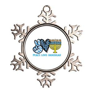 Peace Love Hanukkah Chanukah Menorah Jewish  Metallic Star Ornament