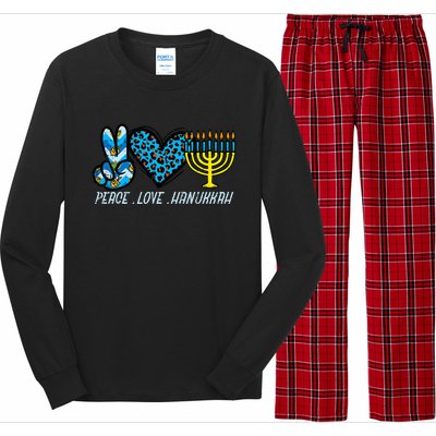 Peace Love Hanukkah Jewish Hanukkah Chanukah  Long Sleeve Pajama Set