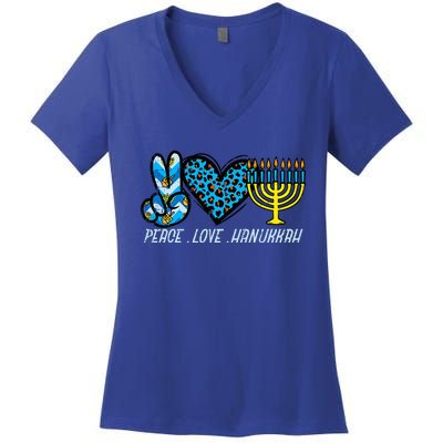 Peace Love Hanukkah Jewish Hanukkah Chanukah  Women's V-Neck T-Shirt