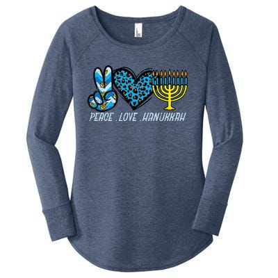 Peace Love Hanukkah Jewish Hanukkah Chanukah  Women's Perfect Tri Tunic Long Sleeve Shirt