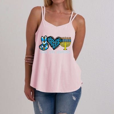 Peace Love Hanukkah Jewish Hanukkah Chanukah  Women's Strappy Tank