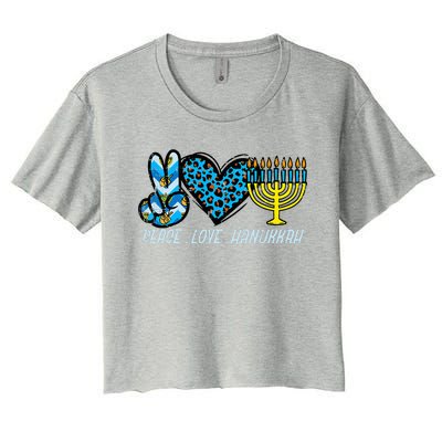 Peace Love Hanukkah Jewish Hanukkah Chanukah  Women's Crop Top Tee