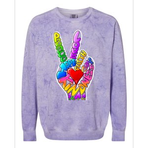 Peace Love Hope Joy Faith Kindness Colorblast Crewneck Sweatshirt