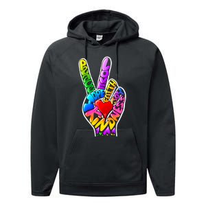 Peace Love Hope Joy Faith Kindness Performance Fleece Hoodie