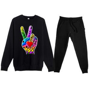 Peace Love Hope Joy Faith Kindness Premium Crewneck Sweatsuit Set