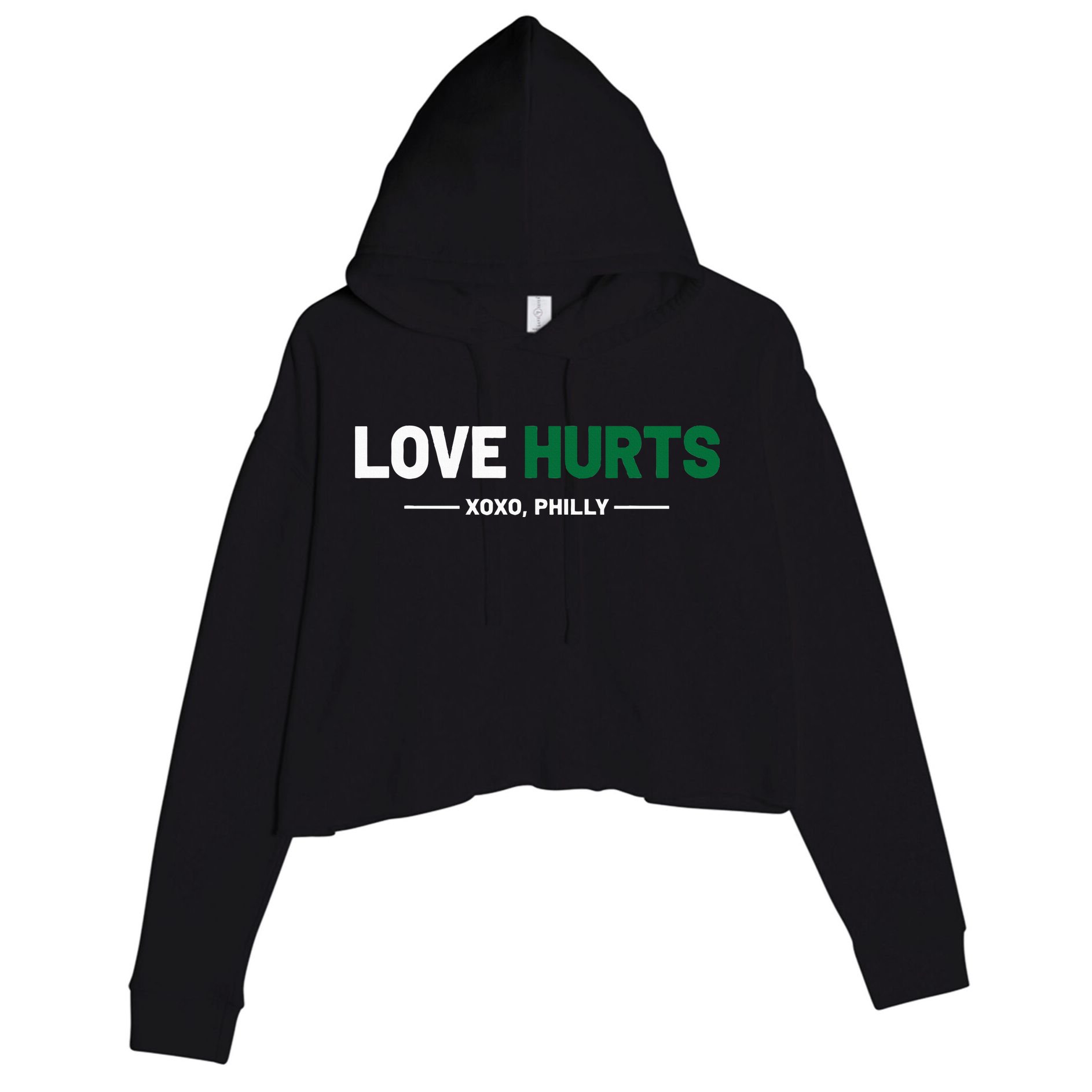 Philadelphia Love Hurts Philly Fan Pride Crop Fleece Hoodie
