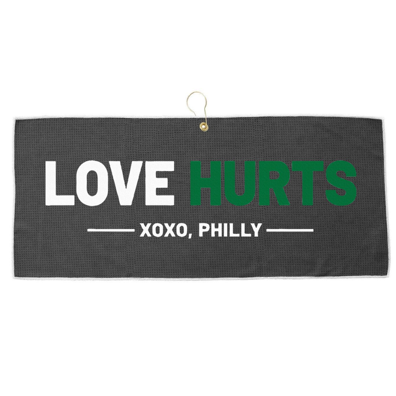 Philadelphia Love Hurts Philly Fan Pride Large Microfiber Waffle Golf Towel