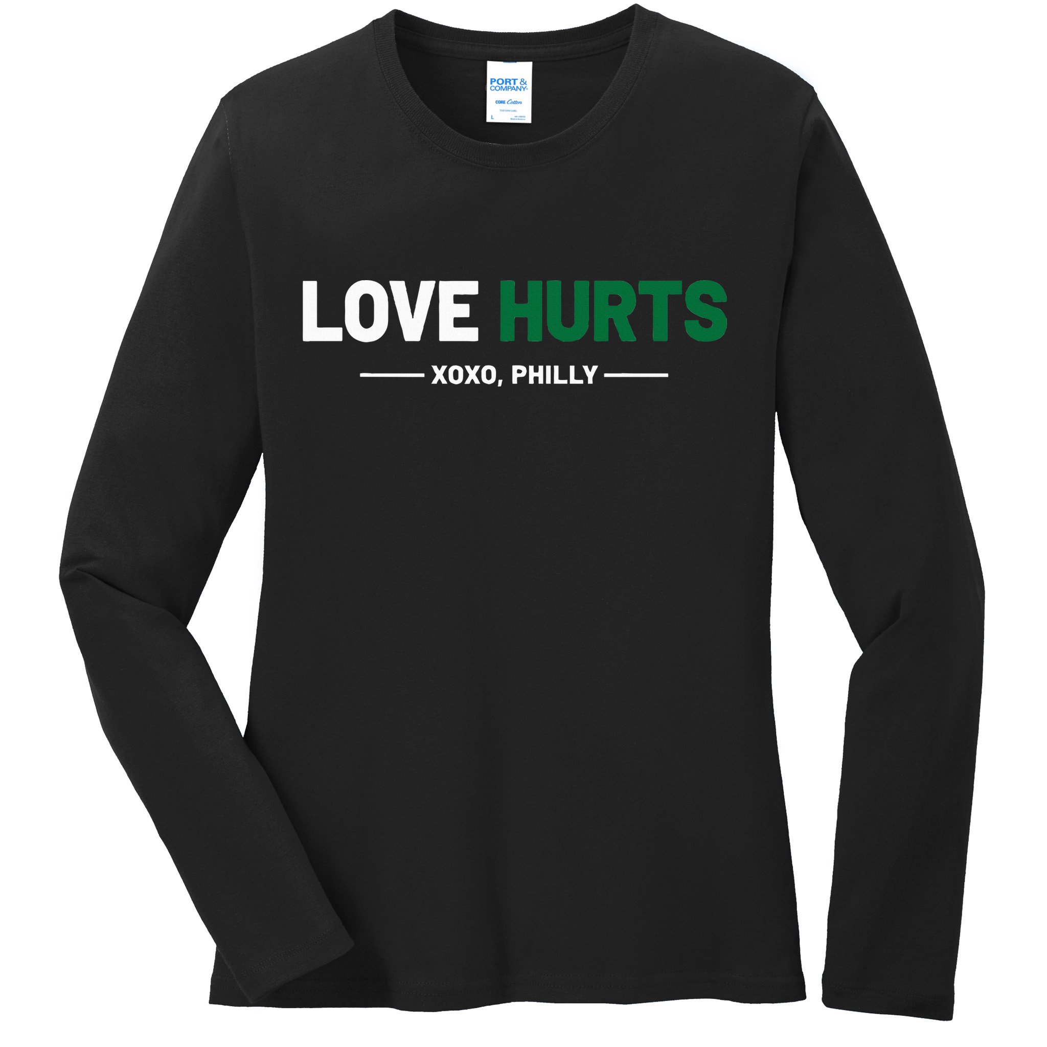 Philadelphia Love Hurts Philly Fan Pride Ladies Long Sleeve Shirt