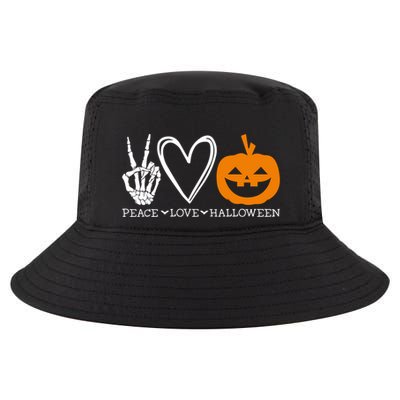 Peace Love Halloween Humorous Design For Fans Of Spooky Gift Cool Comfort Performance Bucket Hat