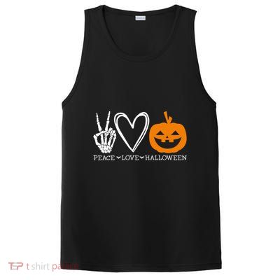 Peace Love Halloween Humorous Design For Fans Of Spooky Gift PosiCharge Competitor Tank