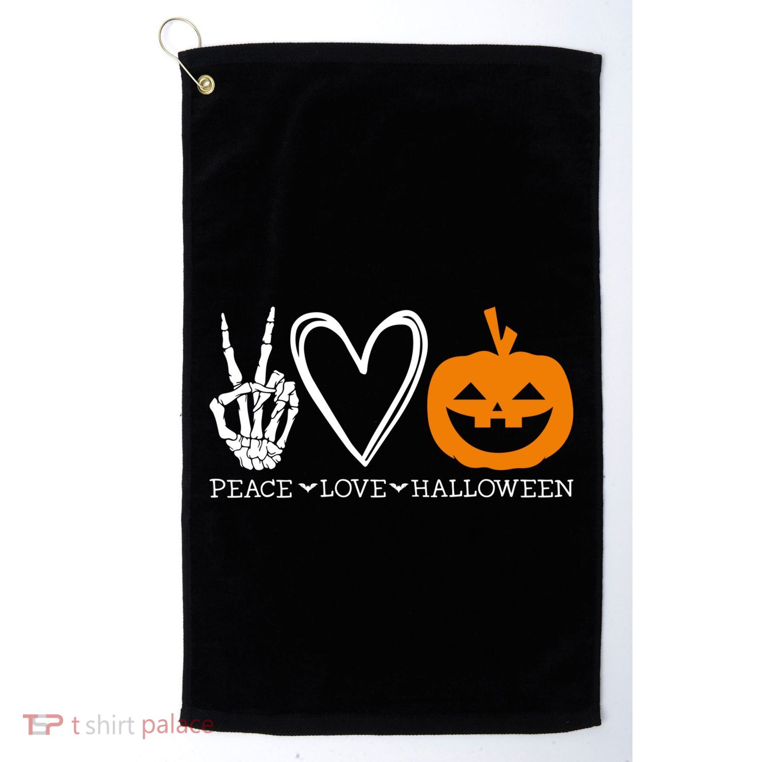 Peace Love Halloween Humorous Design For Fans Of Spooky Gift Golf Towel