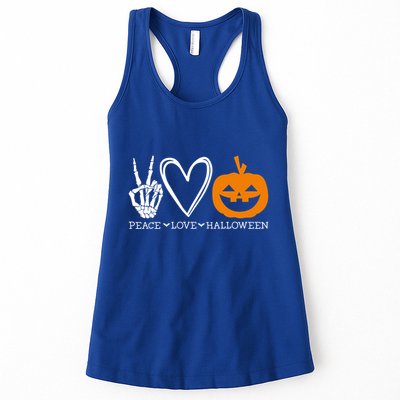 Peace Love Halloween Humorous Design For Fans Of Spooky Gift Womens Tank Top