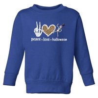 Peace Love Halloween Skeleton Halloween Gift Toddler Sweatshirt