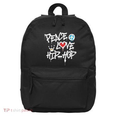 Peace Love Hip Hop Dancing 16 in Basic Backpack
